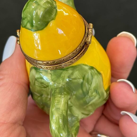 Limoges Trinket Box Peint Main Rochard France Corn Teapot Handpainted Paint Loss - Picture 13 of 16